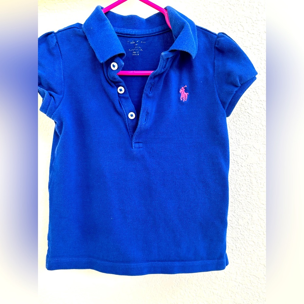 Blue 3T Ralph Lauren polo top